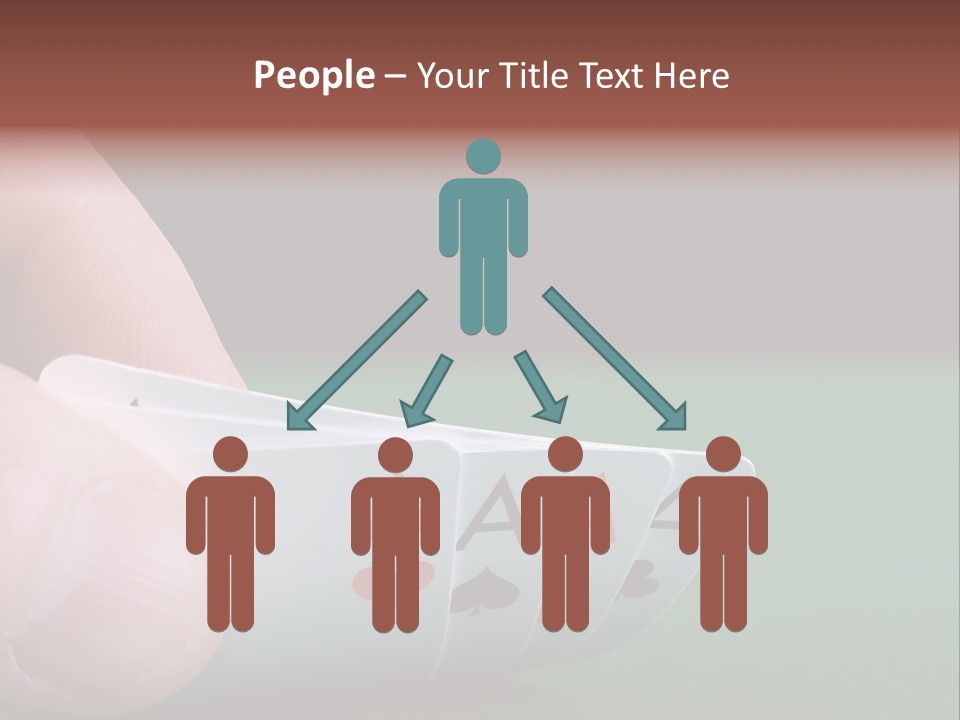 Playerтащs Hand Revealing Four Aces PowerPoint Template