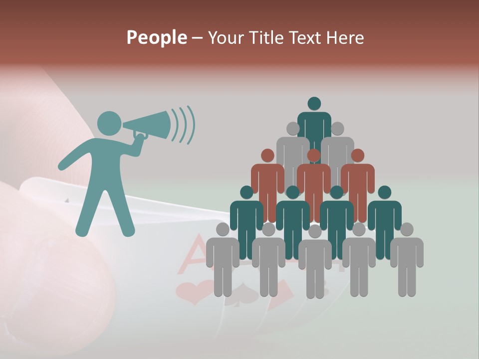 Playerтащs Hand Revealing Four Aces PowerPoint Template