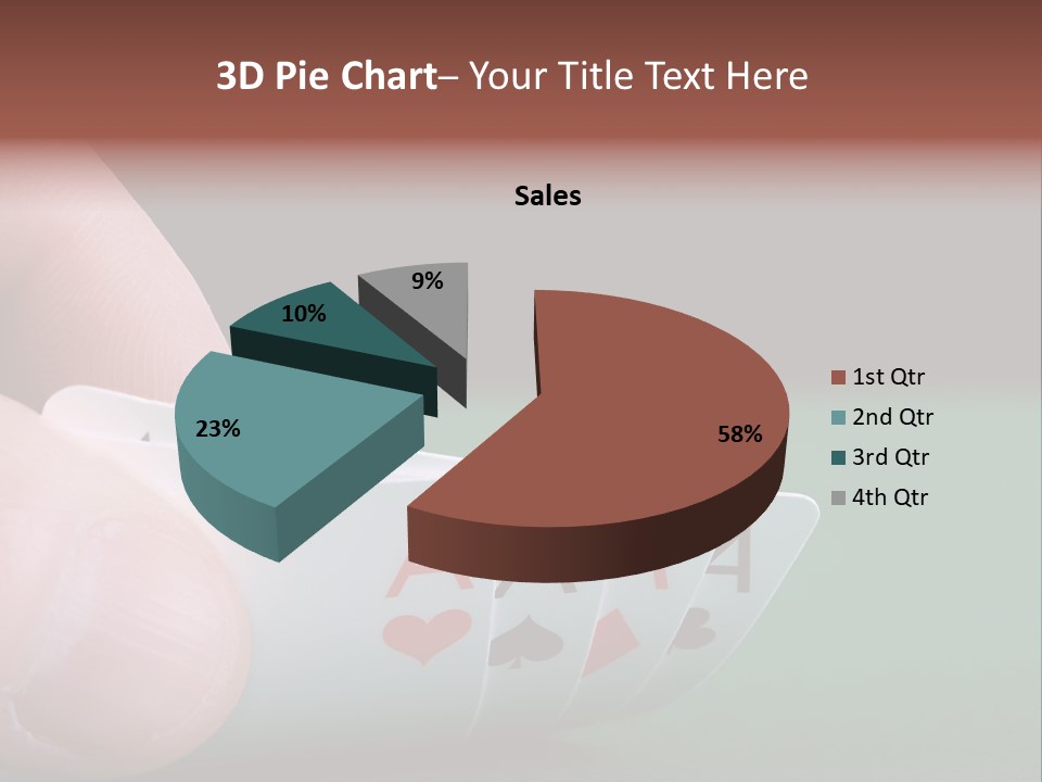 Playerтащs Hand Revealing Four Aces PowerPoint Template