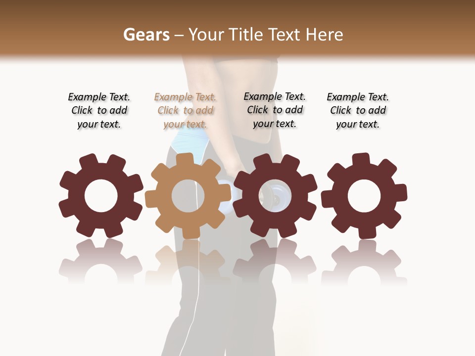 A Female Fitness Instructor Demonstrates The Finishing Position Of The Dumbbell Deadlift PowerPoint Template