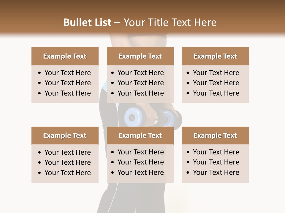 A Female Fitness Instructor Demonstrates The Finishing Position Of The Dumbbell Deadlift PowerPoint Template
