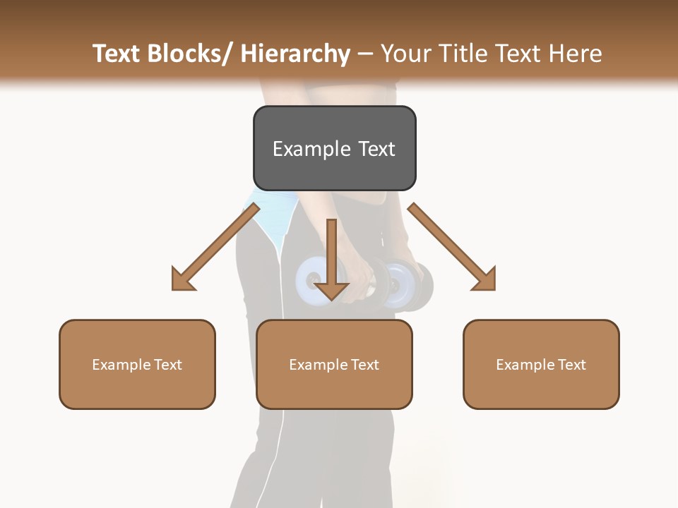 A Female Fitness Instructor Demonstrates The Finishing Position Of The Dumbbell Deadlift PowerPoint Template