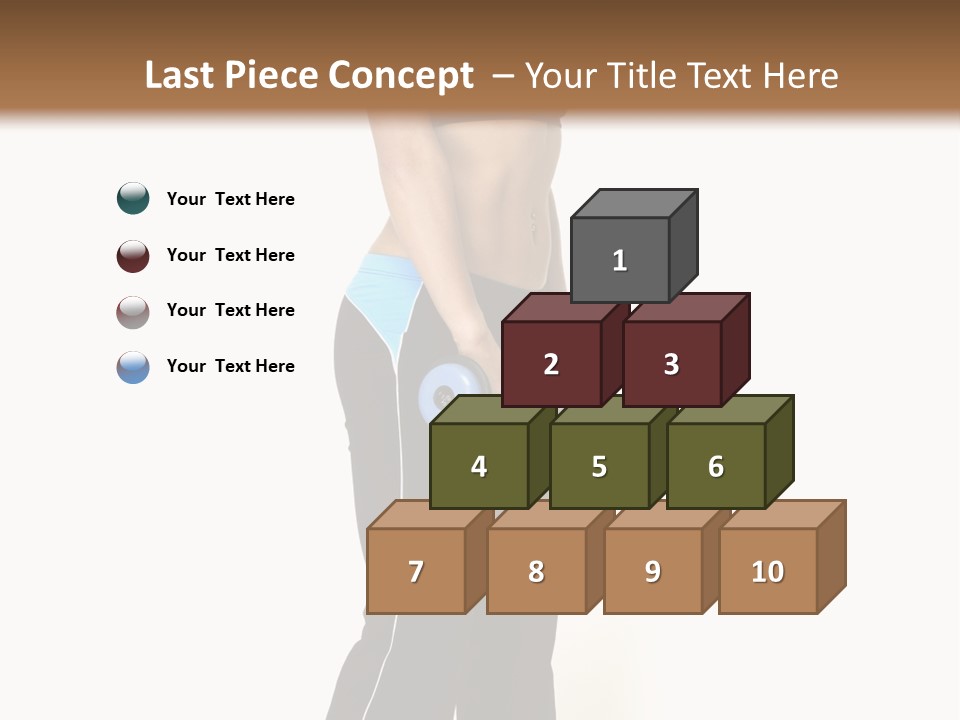 A Female Fitness Instructor Demonstrates The Finishing Position Of The Dumbbell Deadlift PowerPoint Template