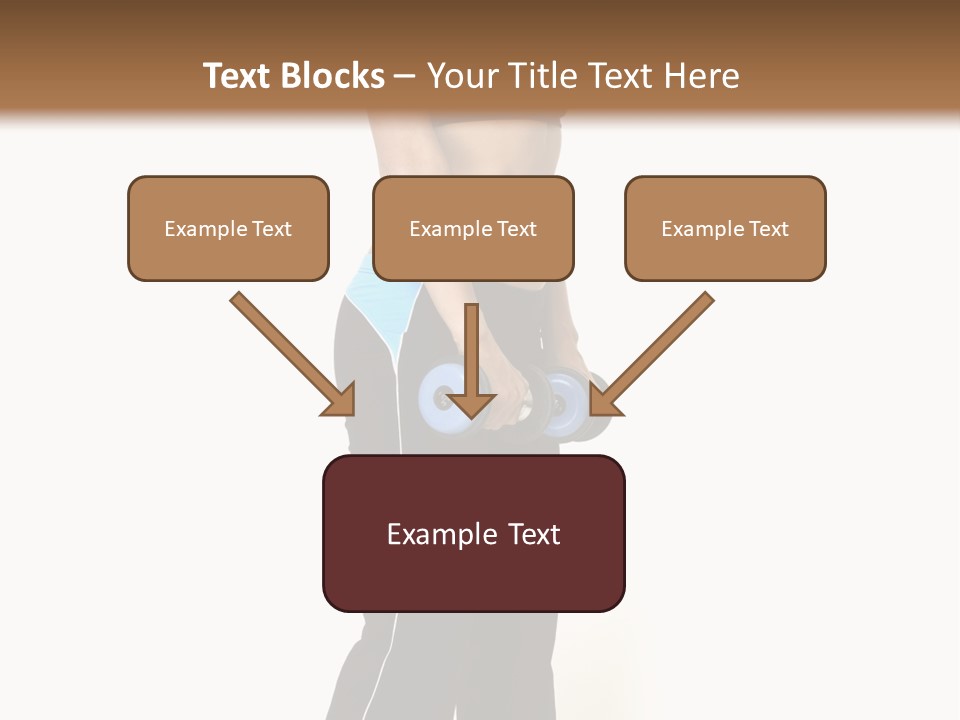 A Female Fitness Instructor Demonstrates The Finishing Position Of The Dumbbell Deadlift PowerPoint Template