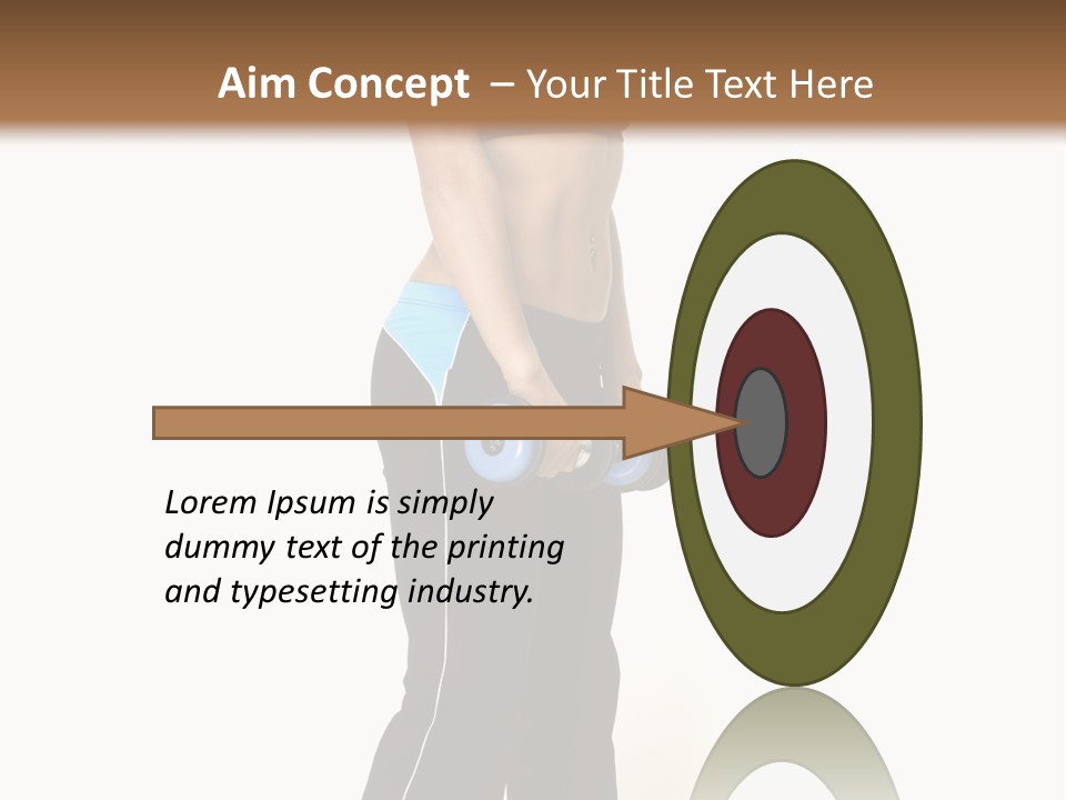 A Female Fitness Instructor Demonstrates The Finishing Position Of The Dumbbell Deadlift PowerPoint Template