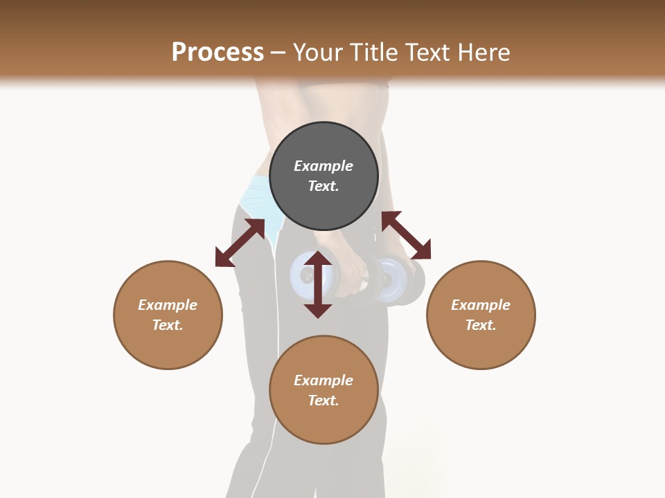 A Female Fitness Instructor Demonstrates The Finishing Position Of The Dumbbell Deadlift PowerPoint Template