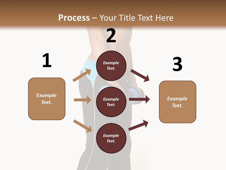 A Female Fitness Instructor Demonstrates The Finishing Position Of The Dumbbell Deadlift PowerPoint Template