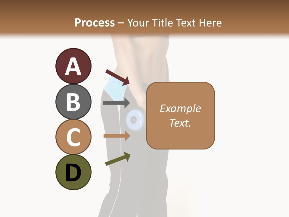 A Female Fitness Instructor Demonstrates The Finishing Position Of The Dumbbell Deadlift PowerPoint Template