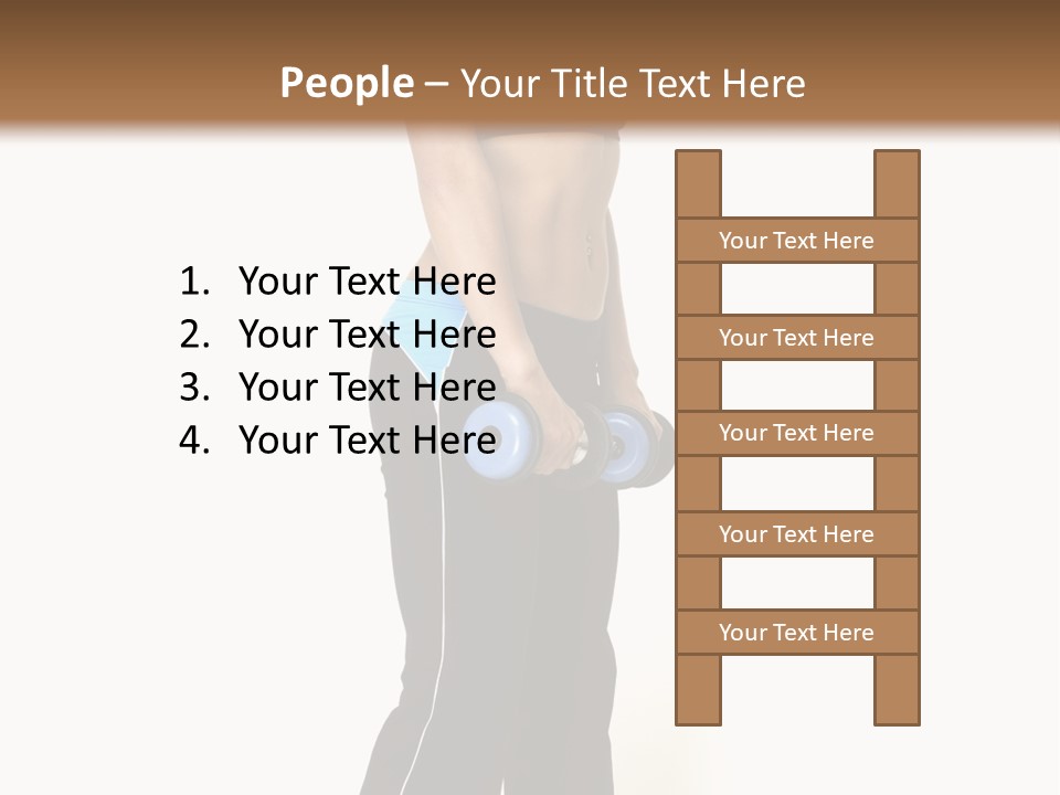 A Female Fitness Instructor Demonstrates The Finishing Position Of The Dumbbell Deadlift PowerPoint Template