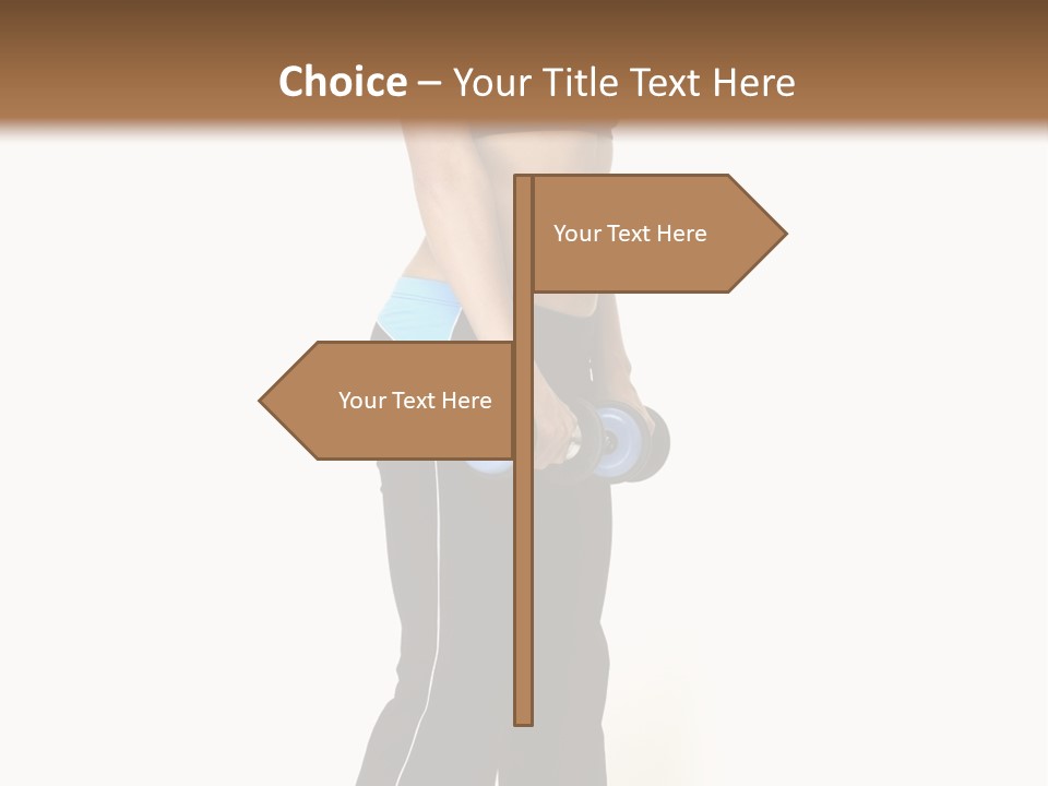 A Female Fitness Instructor Demonstrates The Finishing Position Of The Dumbbell Deadlift PowerPoint Template