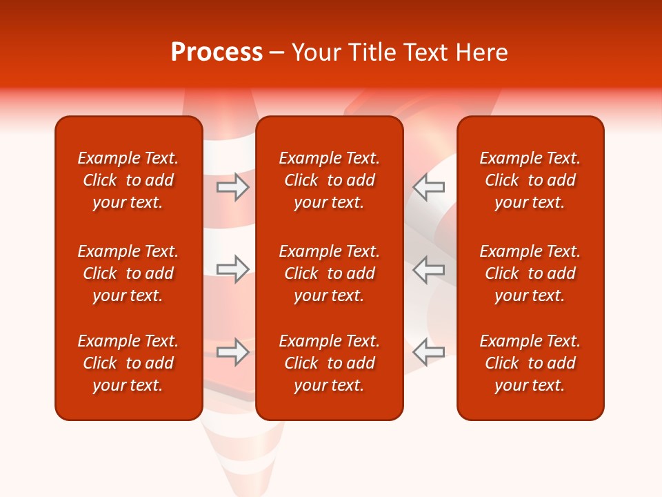 Traffic Cones Over White Reflective Background PowerPoint Template