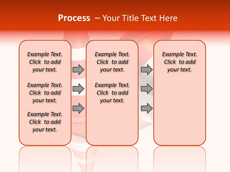 Traffic Cones Over White Reflective Background PowerPoint Template