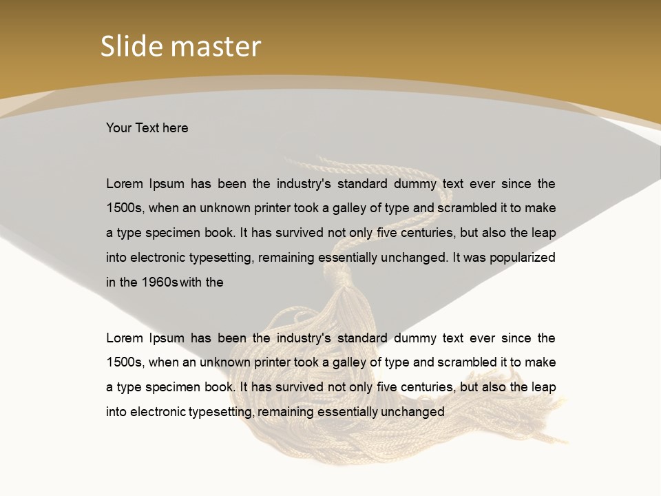 Graduation Cap And Gold Tassel PowerPoint Template