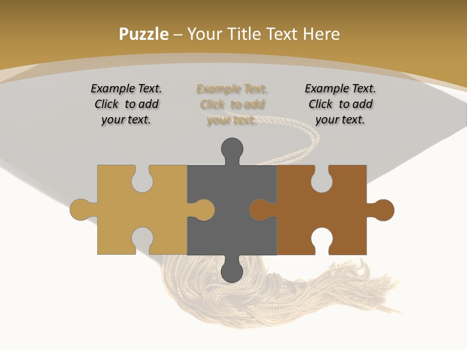 Graduation Cap And Gold Tassel PowerPoint Template