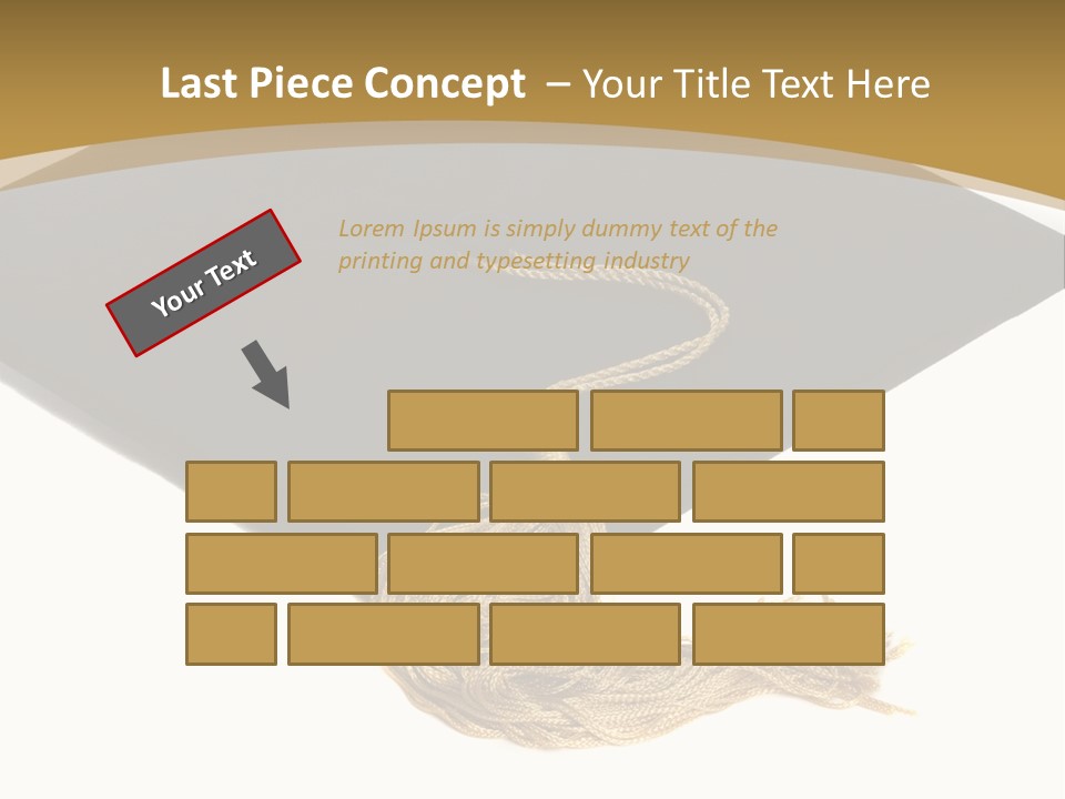 Graduation Cap And Gold Tassel PowerPoint Template