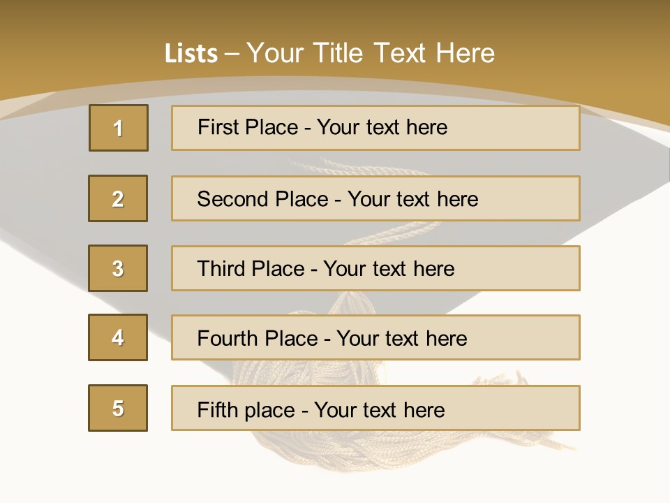 Graduation Cap And Gold Tassel PowerPoint Template