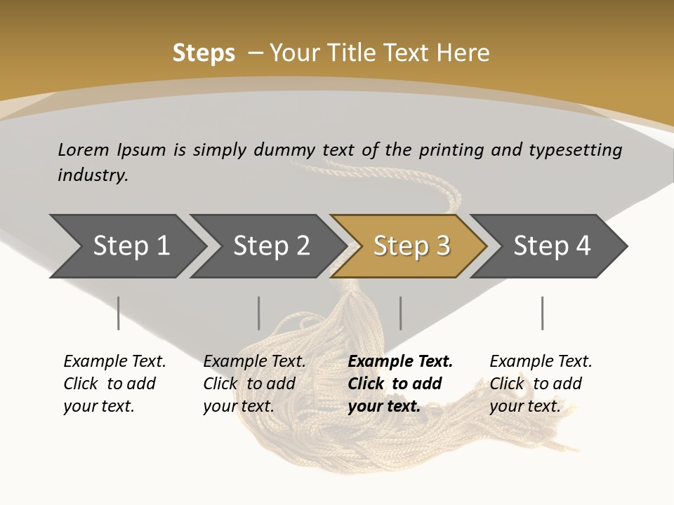 Graduation Cap And Gold Tassel PowerPoint Template