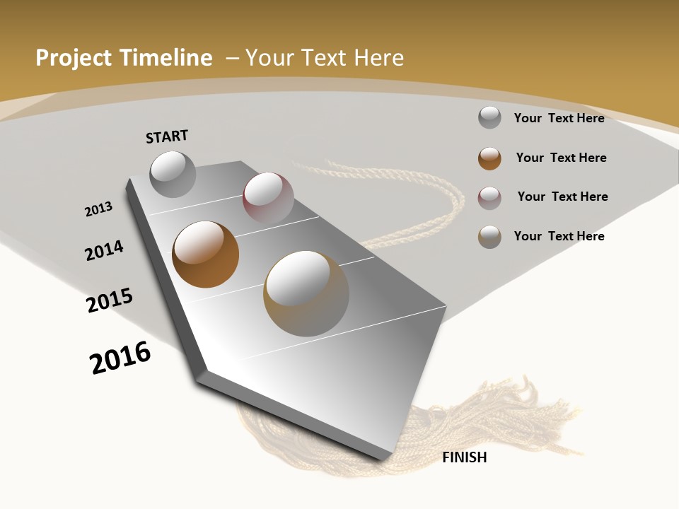 Graduation Cap And Gold Tassel PowerPoint Template