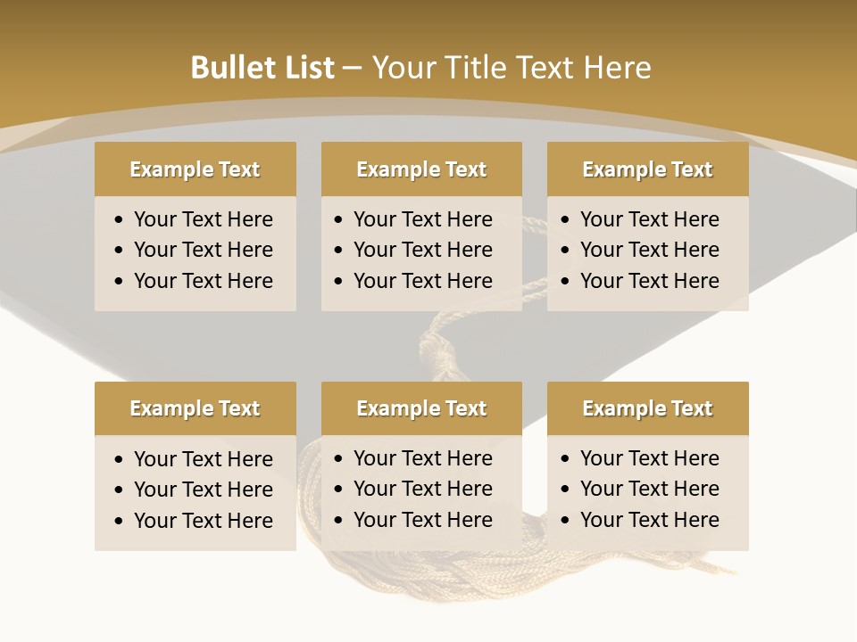 Graduation Cap And Gold Tassel PowerPoint Template