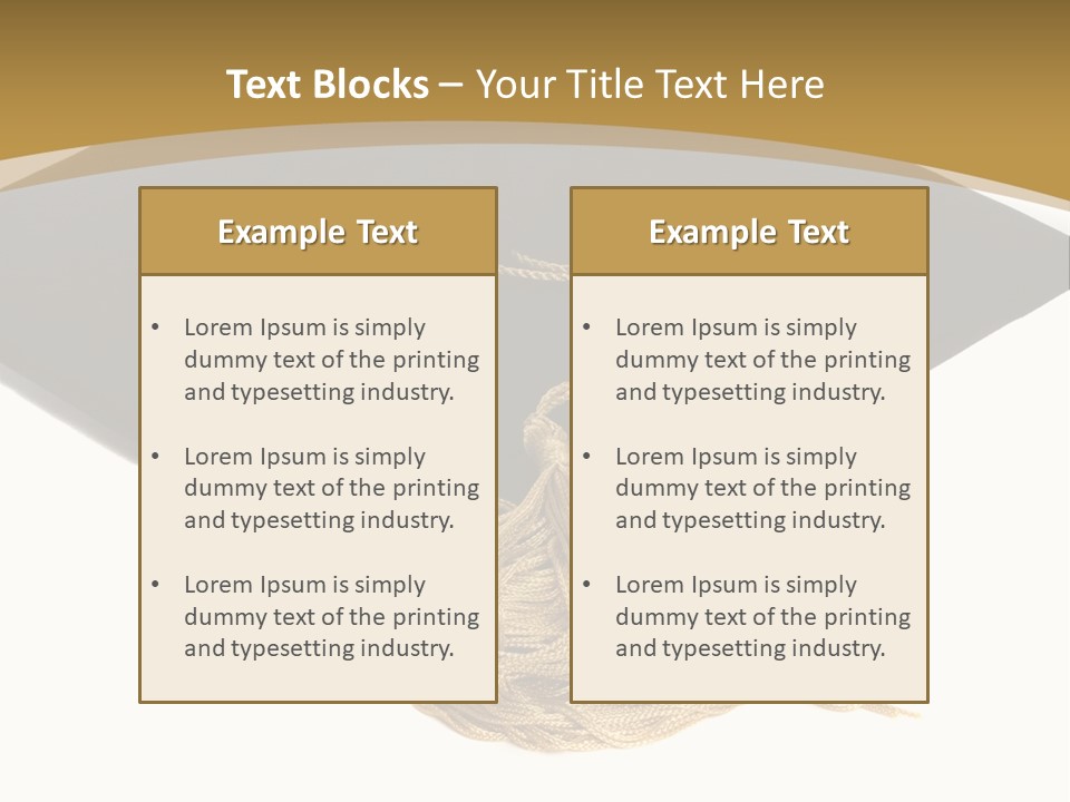 Graduation Cap And Gold Tassel PowerPoint Template