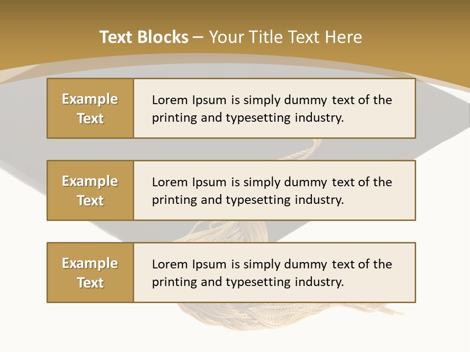 Graduation Cap And Gold Tassel PowerPoint Template