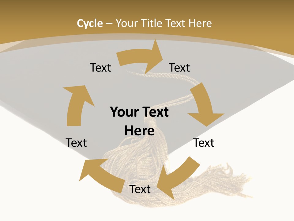 Graduation Cap And Gold Tassel PowerPoint Template