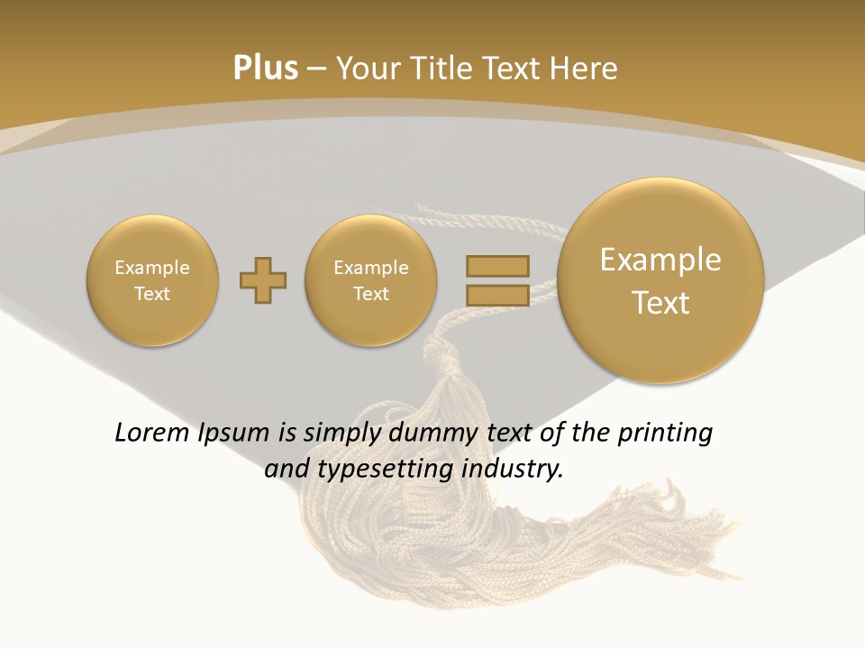 Graduation Cap And Gold Tassel PowerPoint Template