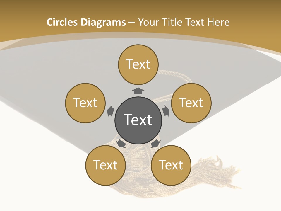 Graduation Cap And Gold Tassel PowerPoint Template