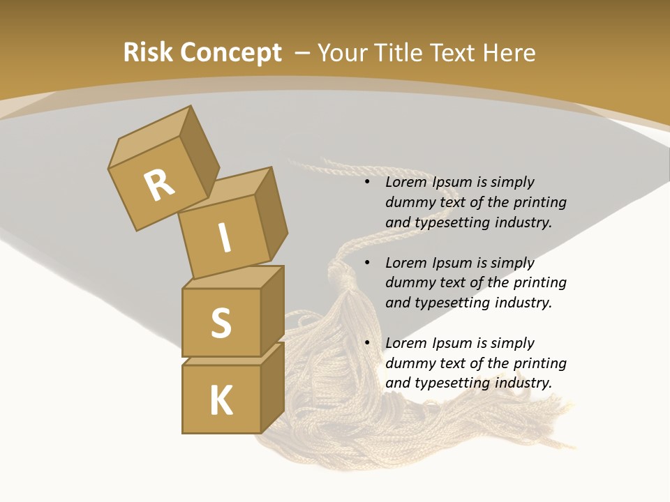 Graduation Cap And Gold Tassel PowerPoint Template