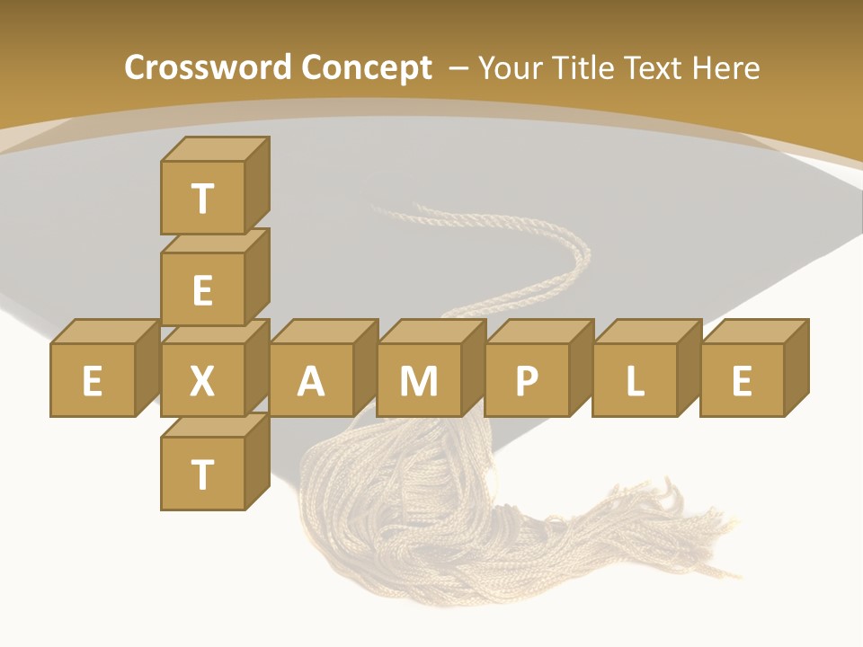 Graduation Cap And Gold Tassel PowerPoint Template