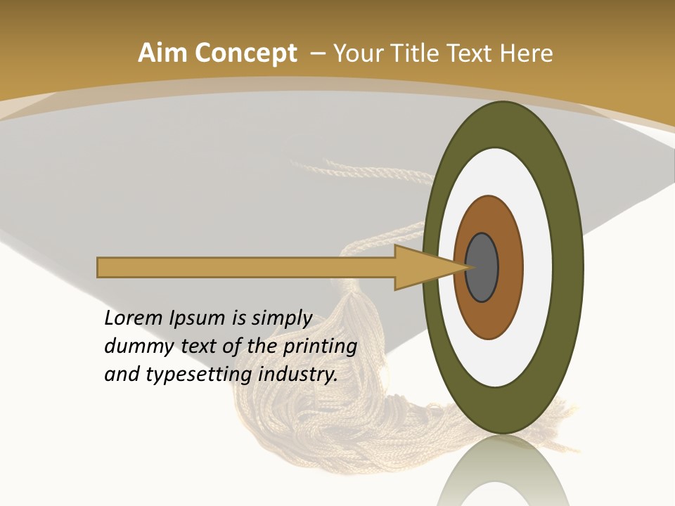 Graduation Cap And Gold Tassel PowerPoint Template