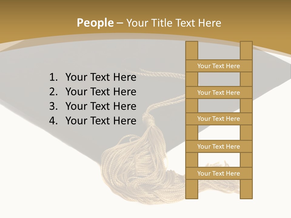 Graduation Cap And Gold Tassel PowerPoint Template