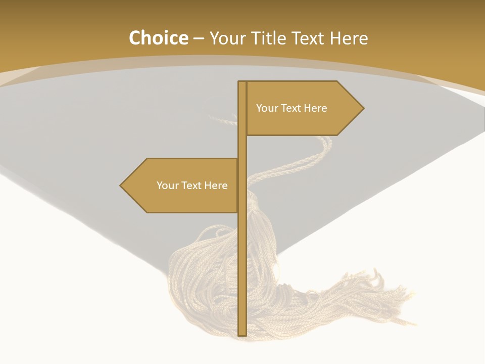 Graduation Cap And Gold Tassel PowerPoint Template