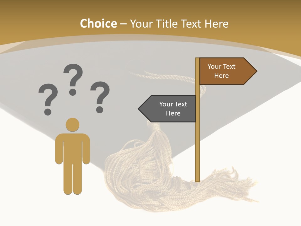 Graduation Cap And Gold Tassel PowerPoint Template