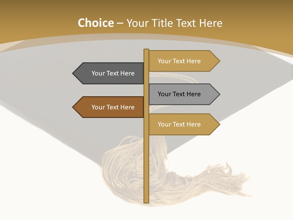 Graduation Cap And Gold Tassel PowerPoint Template