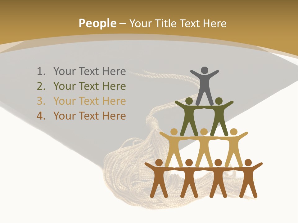 Graduation Cap And Gold Tassel PowerPoint Template