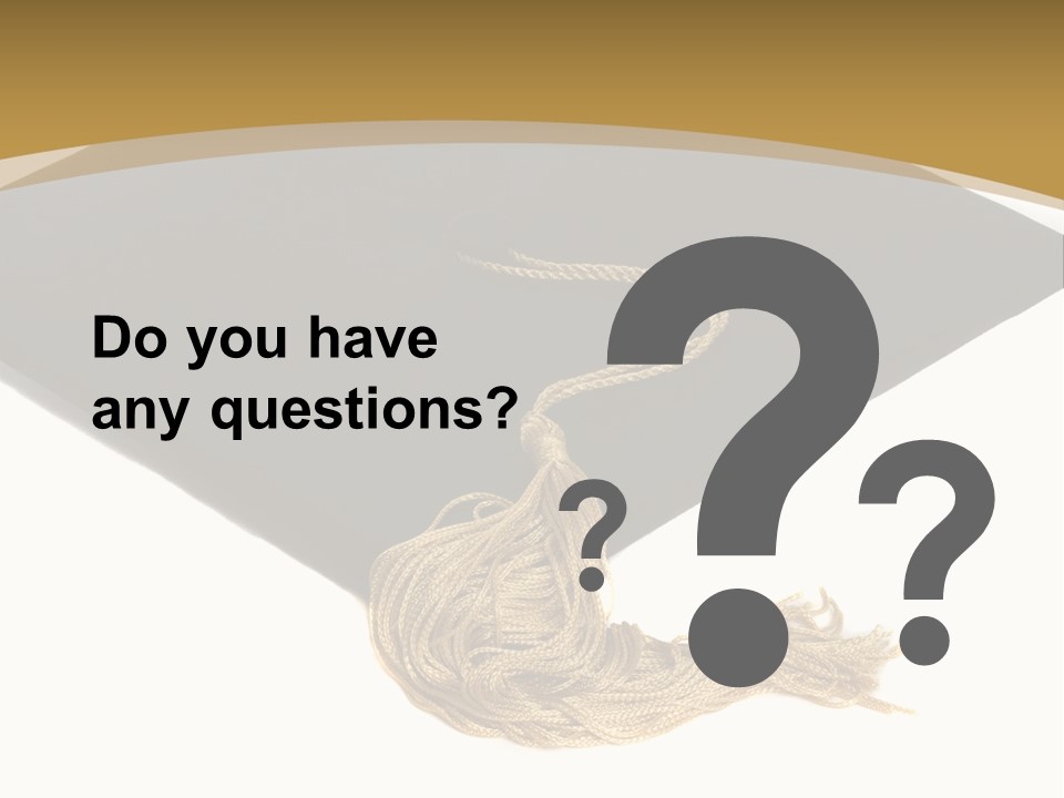 Graduation Cap And Gold Tassel PowerPoint Template