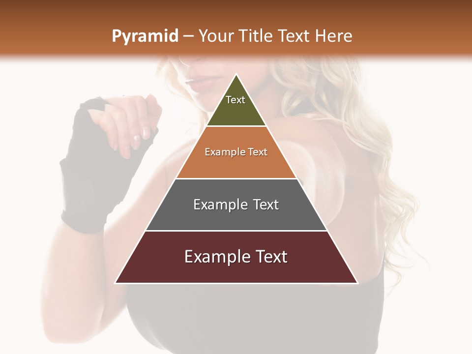 Healthy Young Woman In Red Boxing Gloves Shoots A Straight Right Cross During A Cardio Boxing Workout. PowerPoint Template