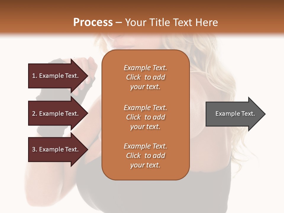 Healthy Young Woman In Red Boxing Gloves Shoots A Straight Right Cross During A Cardio Boxing Workout. PowerPoint Template