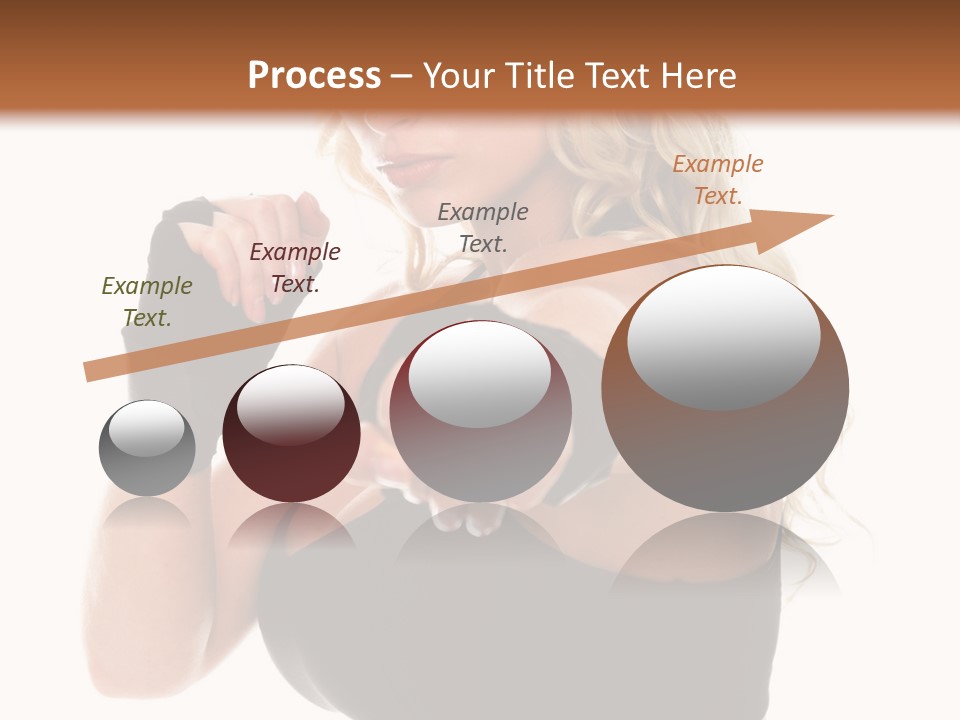 Healthy Young Woman In Red Boxing Gloves Shoots A Straight Right Cross During A Cardio Boxing Workout. PowerPoint Template