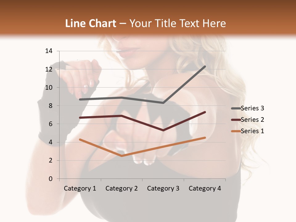 Healthy Young Woman In Red Boxing Gloves Shoots A Straight Right Cross During A Cardio Boxing Workout. PowerPoint Template