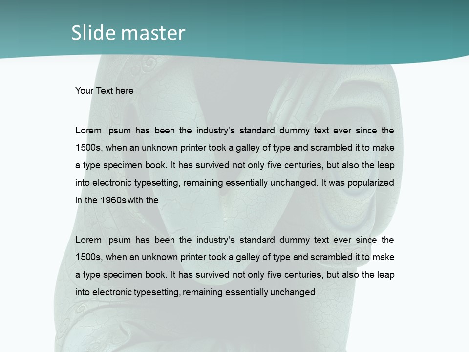 Buddha Relaxing Isolated On White - Plaster Cast Statuette PowerPoint Template