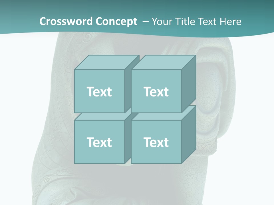 Buddha Relaxing Isolated On White - Plaster Cast Statuette PowerPoint Template