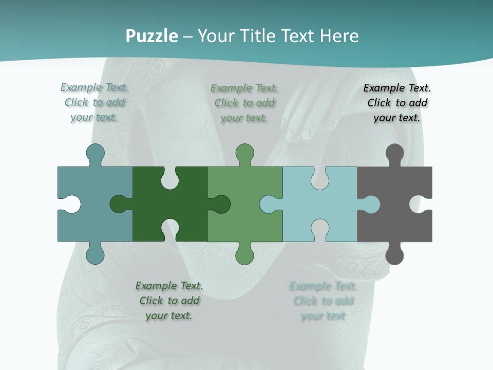 Buddha Relaxing Isolated On White - Plaster Cast Statuette PowerPoint Template