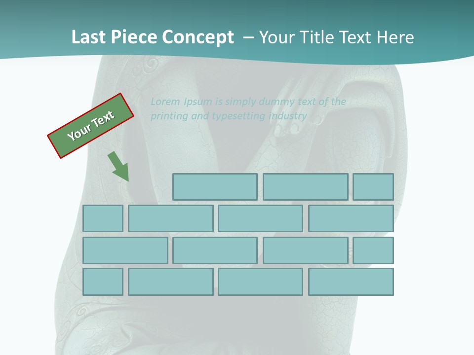 Buddha Relaxing Isolated On White - Plaster Cast Statuette PowerPoint Template