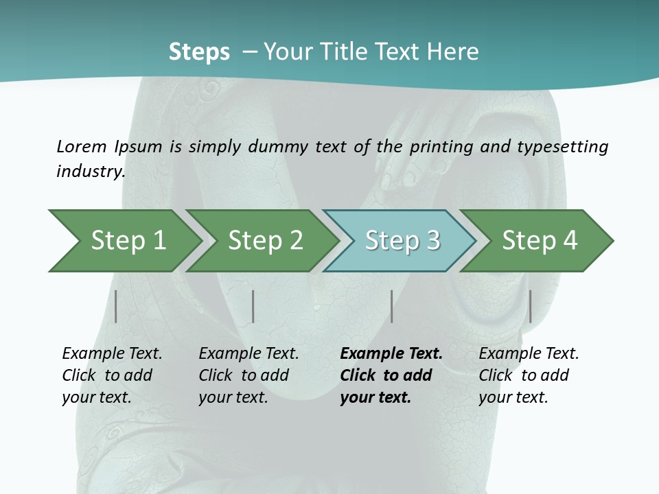Buddha Relaxing Isolated On White - Plaster Cast Statuette PowerPoint Template