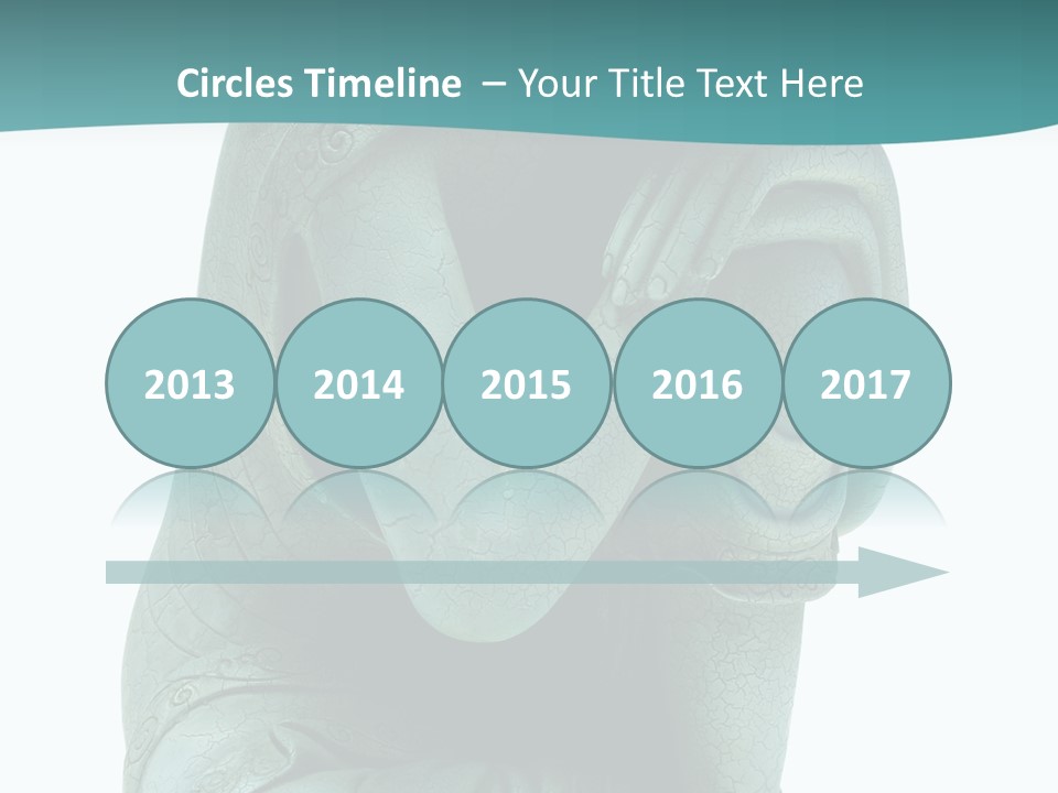 Buddha Relaxing Isolated On White - Plaster Cast Statuette PowerPoint Template