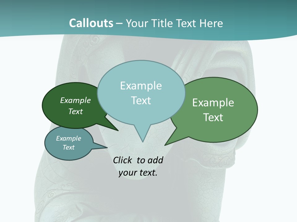 Buddha Relaxing Isolated On White - Plaster Cast Statuette PowerPoint Template