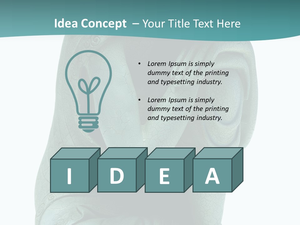 Buddha Relaxing Isolated On White - Plaster Cast Statuette PowerPoint Template