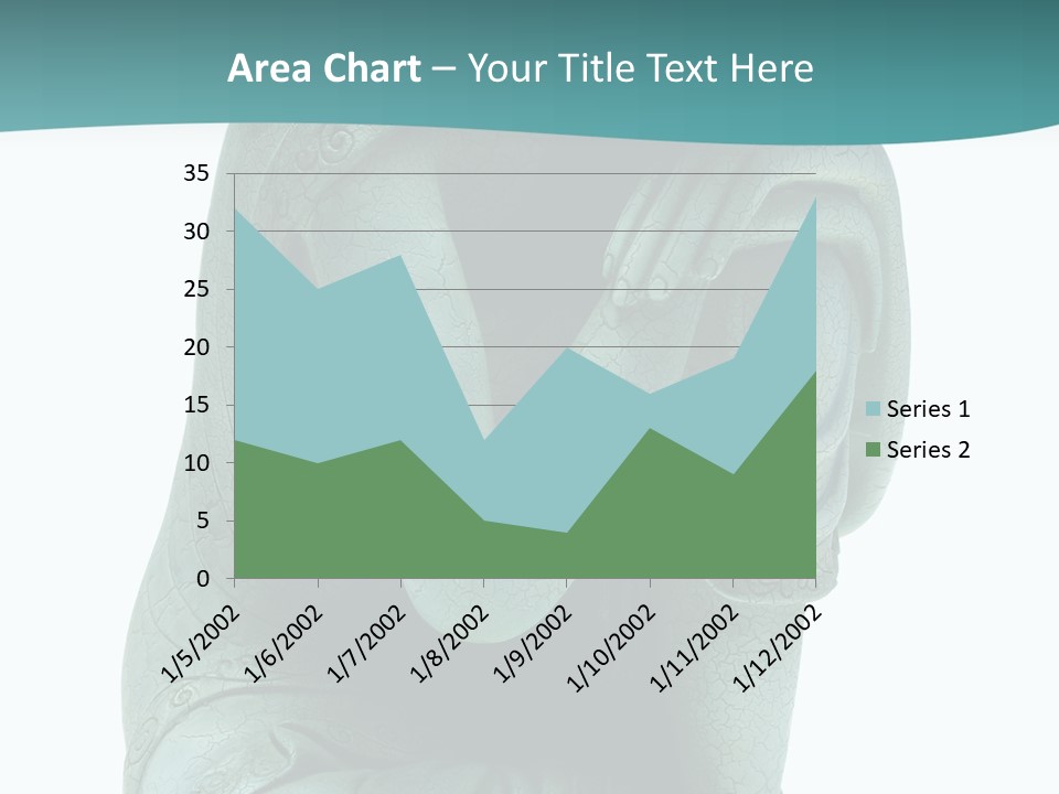 Buddha Relaxing Isolated On White - Plaster Cast Statuette PowerPoint Template